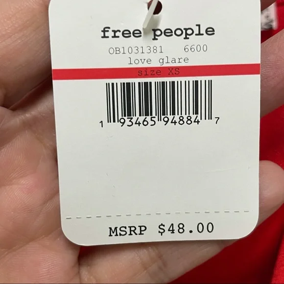 NEW FREE PEOPLE Cowls In The Club Bodysuit Love Glare Red Size XS - Picture 12 of 12